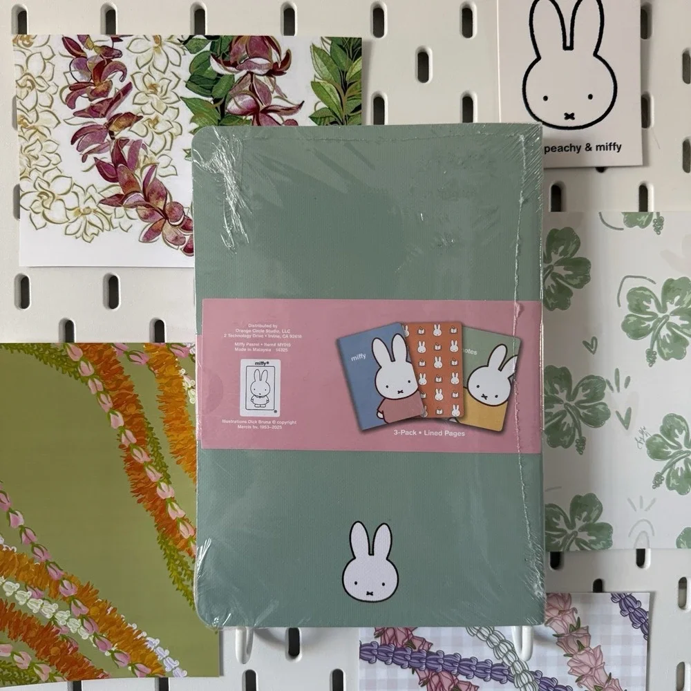 Miffy Pastel Blue‎ Green Notebooks Trio 3 Pack Journals 80 Lined Pages Each NEW